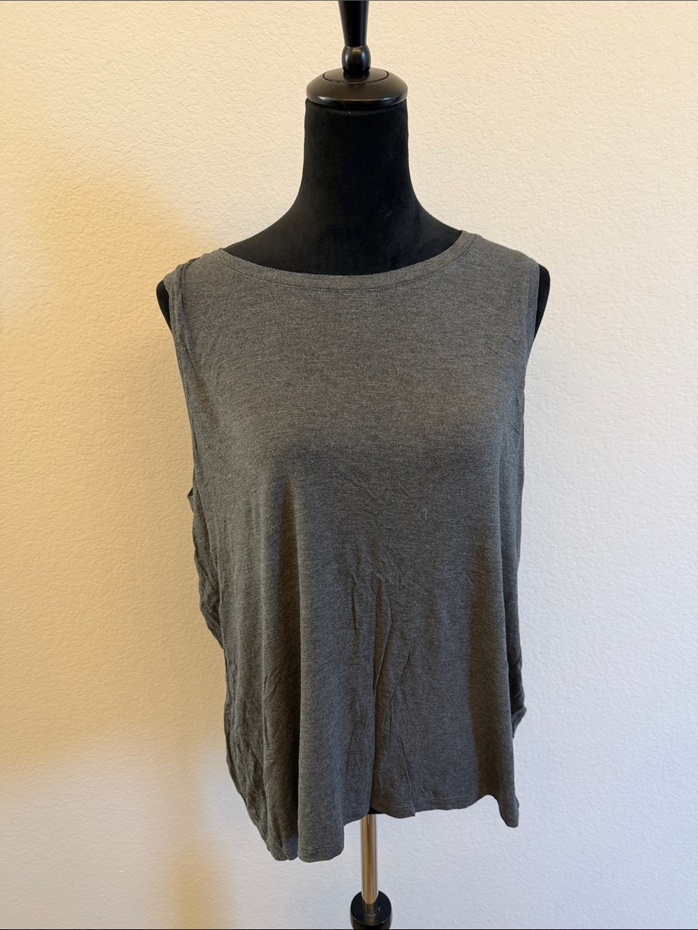 Halogen Charcoal Scoop Neck Tank Top
